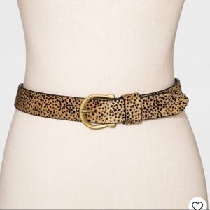 Women's Leopard Print Faux Hair Belt - Leopard